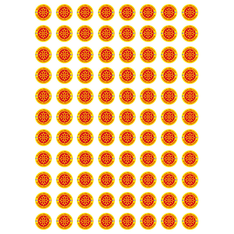 Produits d'Occitanie -  88 stickers de 2cm - Sticker/autocollant