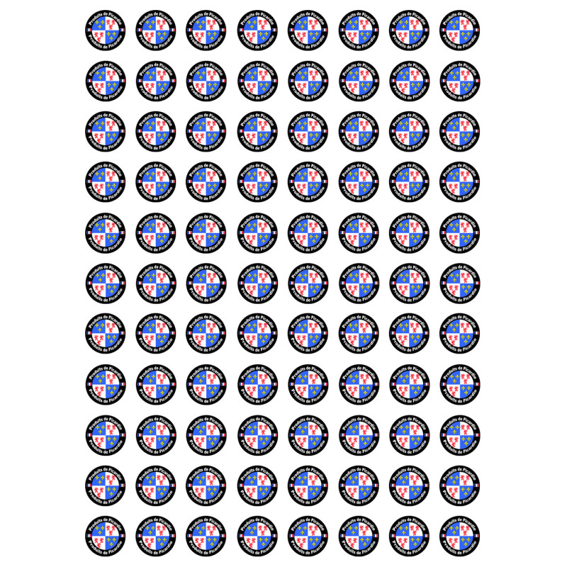 Produits Picardie - 88 stickers 2cm - Sticker/autocollant