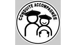 conduite accompagnée Beret Basque - 15cm - Autocollant(sticker)