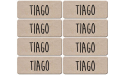 Prénom Tiago - 8 stickers de 5x2cm - Autocollant(sticker)