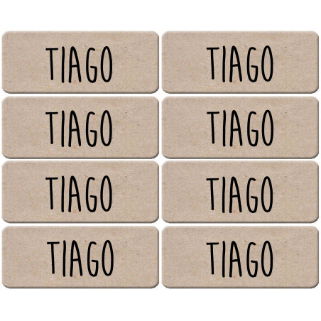 Prénom Tiago - 8 stickers de 5x2cm - Autocollant(sticker)