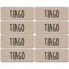 Prénom Tiago - 8 stickers de 5x2cm - Sticker/autocollant