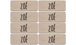 Prénom Zoé - 8 stickers de 5x2cm - Autocollant(sticker)