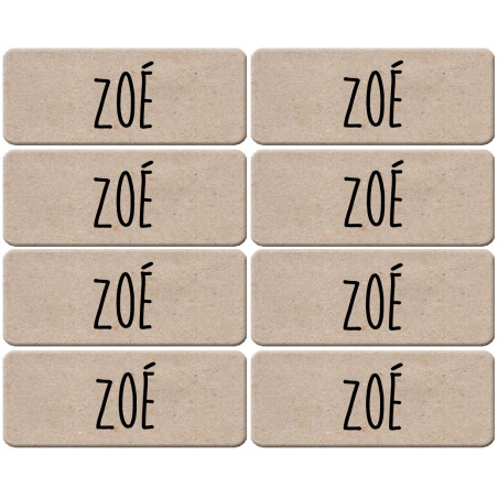 Prénom Zoé - 8 stickers de 5x2cm - Sticker/autocollant