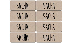 Prénom Sacha - 8 stickers de 5x2cm - Autocollant(sticker)