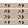 Prénom Sacha - 8 stickers de 5x2cm - Sticker/autocollant