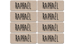 Prénom Raphaël - 8 stickers de 5x2cm - Autocollant(sticker)