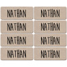Prénom Nathan - 8 stickers de 5x2cm - Autocollant(sticker)