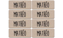 Prénom Mathéo - 8 stickers de 5x2cm - Autocollant(sticker)