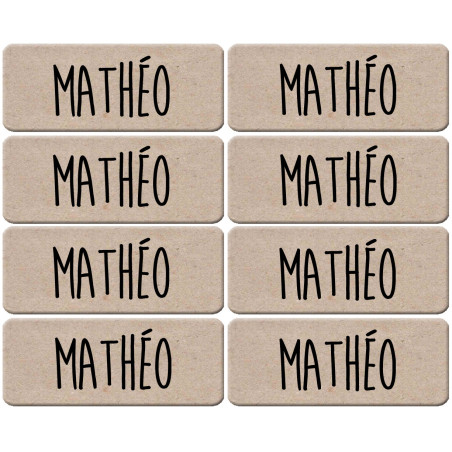 Prénom Mathéo - 8 stickers de 5x2cm - Sticker/autocollant
