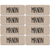 Prénom Manon - 8 stickers de 5x2cm - Sticker/autocollant