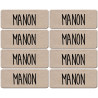 Prénom Manon - 8 stickers de 5x2cm - Autocollant(sticker)