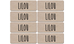 Prénom Lilou - 8 stickers de 5x2cm - Autocollant(sticker)