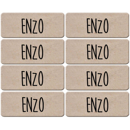 Prénom Enzo - 8 stickers de 5x2cm - Autocollant(sticker)