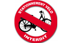 stationnement vélo interdit - 20cm - Autocollant(sticker)