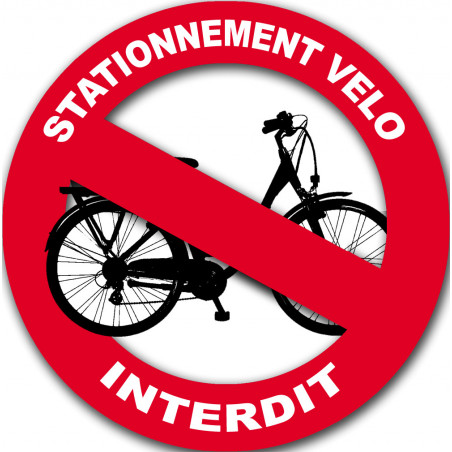 stationnement vélo interdit - 20cm - Autocollant(sticker)