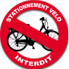 stationnement vélo interdit - 20cm - Autocollant(sticker)