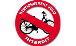 stationnement vélo interdit - 15cm - Autocollant(sticker)