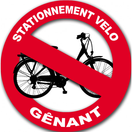 stationnement vélo gênant - 20cm - Autocollant(sticker)