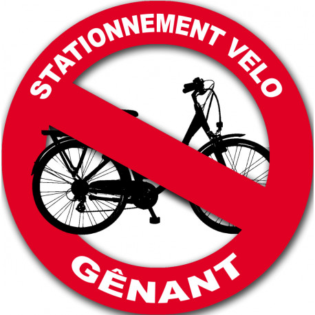 stationnement vélo gênant - 15cm - Autocollant(sticker)