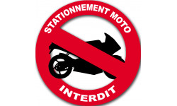 stationnement moto interdit - 15cm - Autocollant(sticker)