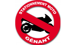 stationnement moto gênant - 20cm - Autocollant(sticker)