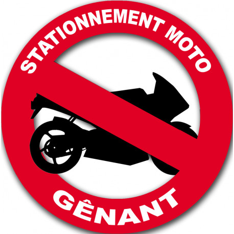 stationnement moto gênant - 20cm - Autocollant(sticker)