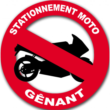 stationnement moto gênant - 15cm - Autocollant(sticker)