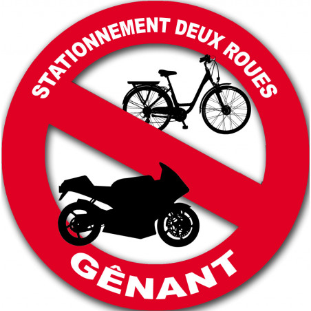 stationnement 2 roues gênant - 20cm - Autocollant(sticker)