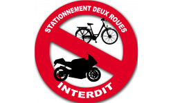 stationnement 2 roues interdit - 20cm - Autocollant(sticker)