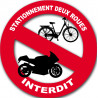 stationnement 2 roues interdit - 20cm - Autocollant(sticker)