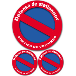 Défense de stationner - 1sticker de 20cm / 2stickers de10cm - Sticker