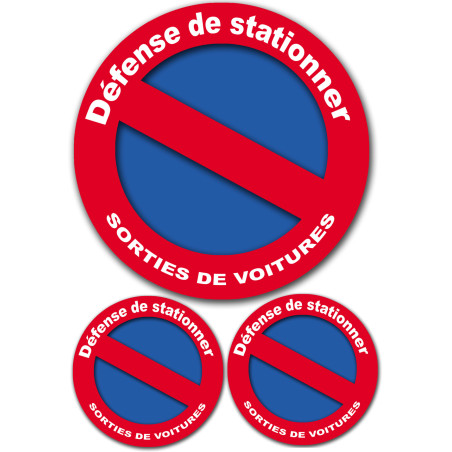 Défense de stationner - 1sticker de 20cm / 2stickers de10cm - Sticker