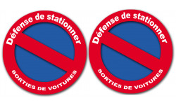 Défense de stationner - 2stickers de10cm - Autocollant(sticker)