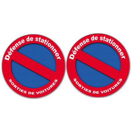 Défense de stationner - 2stickers de10cm - Autocollant(sticker)