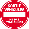 SORTIE de VEHICULES ne pas stationner - 20cm - Autocollant(sticker)