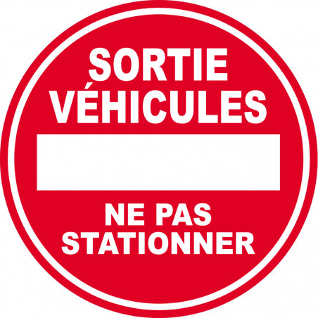 SORTIE de VEHICULES ne pas stationner - 15cm - Autocollant(sticker)