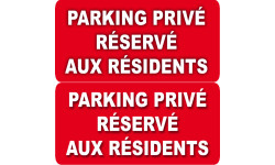 stationnement réservé aux résidents - 2x10 cm - Autocollant(sticker)