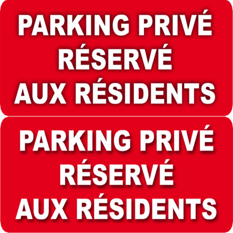 stationnement réservé aux résidents - 2x10 cm - Autocollant(sticker)