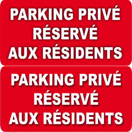 stationnement réservé aux résidents - 2x10 cm - Autocollant(sticker)