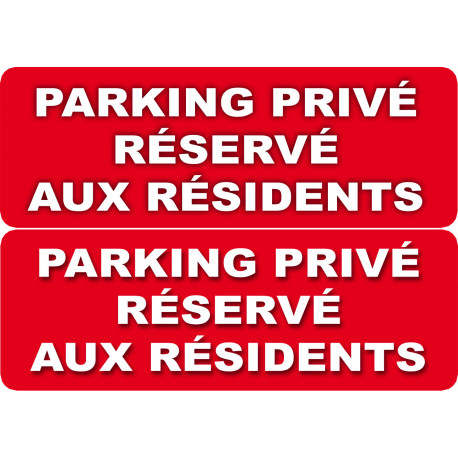 stationnement réserve aux résidents - 2 stickers 29,7x10cm - Autocollant(sticker)