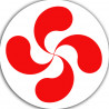 Croix Basque rouge fond blanc - 5cm - Autocollant(sticker)