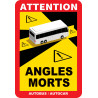 Angles morts car - 17x25cm - Autocollant(sticker)