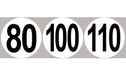 Lot Disques de vitesse 80-100-110 - 15cm - Autocollant(sticker)