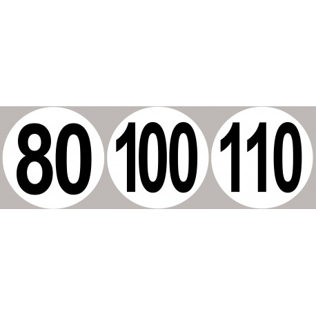 Lot Disques de vitesse 80-100-110 - 15cm - Autocollant(sticker)