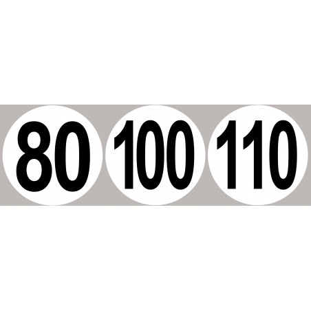 Lot Disques de vitesse 80-100-110 - 20cm - Autocollant(sticker)