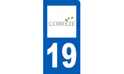 Autocollant : immatriculation motard département de la Corrèze - 6x3cm