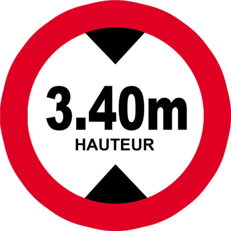 hauteur de passage maximum 3.40m - 20cm - Sticker/autocollant