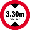 hauteur de passage maximum 3.30m - 20cm - Autocollant(sticker)