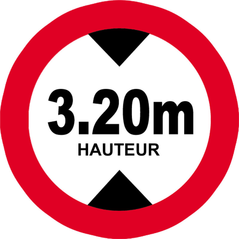 hauteur de passage maximum 3.20m - 20cm - Sticker/autocollant